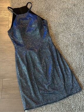 Ed Young Sparkle Halter Prom Mini Dress
